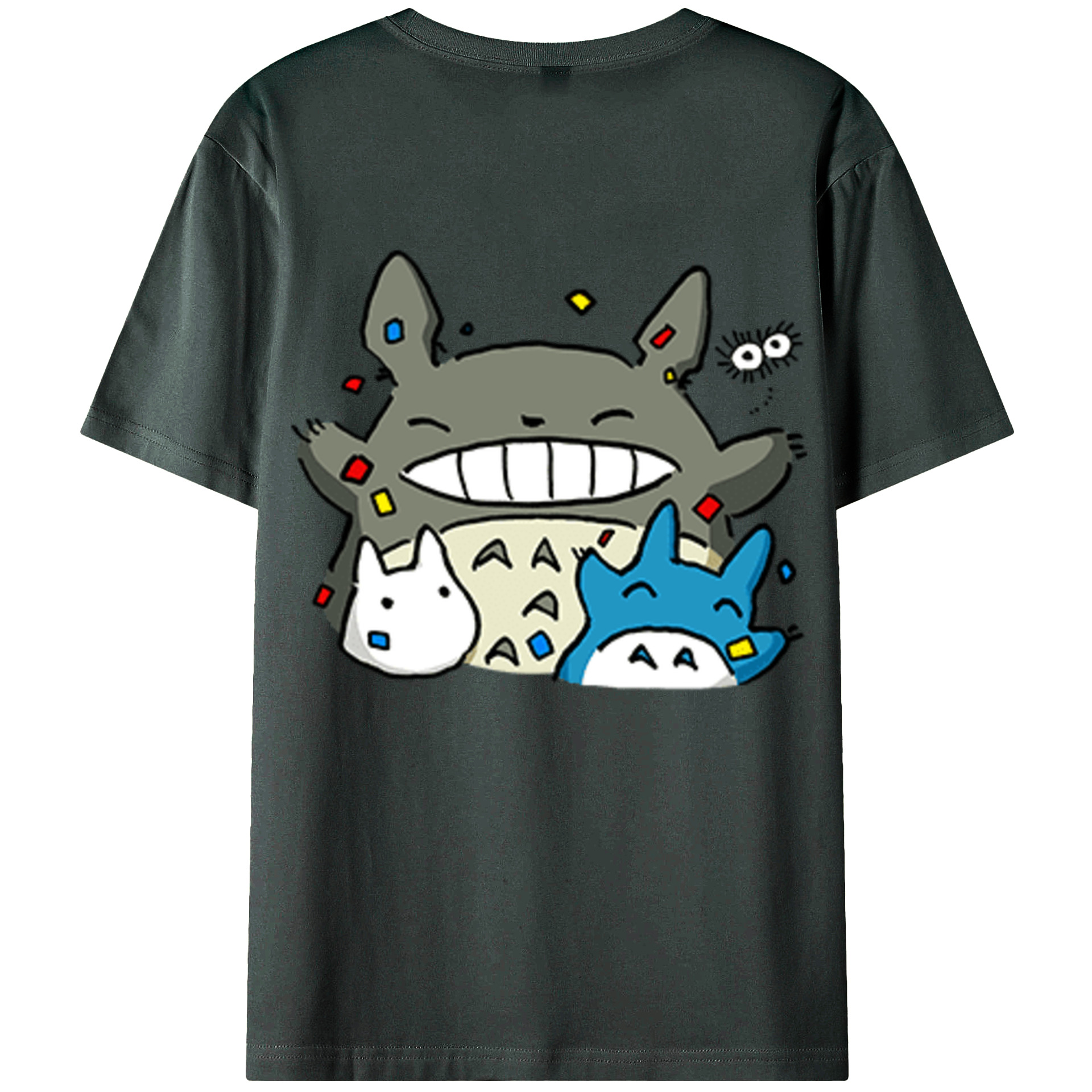 （画像用） となりのトトロ 草壁メイ 草壁サツキ My Neighbor Totoro Satsuki Kusakabe Mei Kusakabe 綿100％ メンズ半袖Tシャツ（バックプリント） 通気性